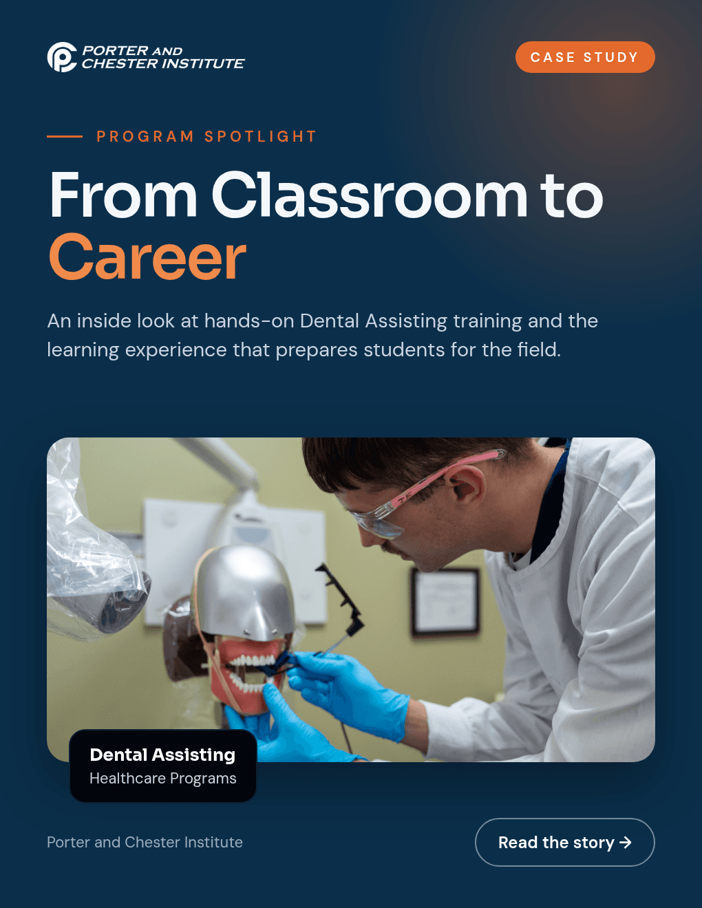 Porter & Chester Institute student case study, shown in full
