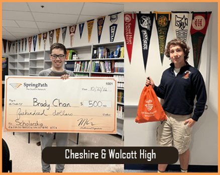 Cheshire High School students with prizes